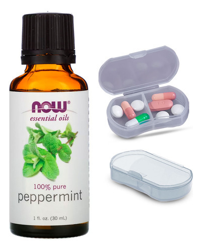 Now Foods Óleo Hortelã 30ml Peppermint + Porta Cápsulas
