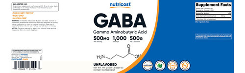Suplemento Nutricost Pure Gaba 500g Em Pó (gama Aminobutyr) - Imagem 7