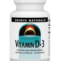 Source Naturals Vitamina D-3 10.000 Ui Em Gel Macio, 60 Cont