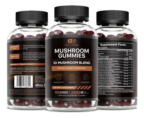 Effective Nutra Mushroom Gummies 10 Blend - Complexo De Cogu - Imagem 9