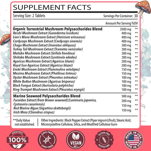 Complexo De Cogumelos Sublingual 4000 Mg, Suplemento De Cogu - Imagem 2