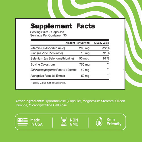 Suplemento De Colostro De Vitaminas Vitais - Cápsulas De Col - Imagem 6