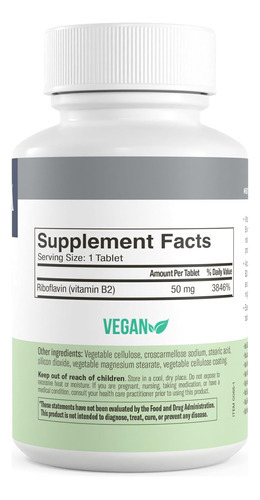 Freeda Vitamina B2 Riboflavina 50mg - Metabolismo Energético - Imagem 5