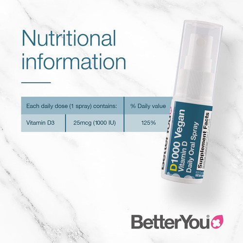 Betteryou D1000 Vegan Vitamin D Oral Spray - Alternativa Con - Imagem 2