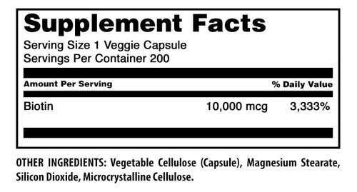 Suplemento Amazing Formulas Biotina 10000mcg 200 Cápsulas - Imagem 4