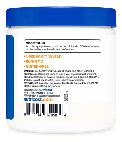 Beta Glucan Em Pó Nutricost 100g 1,3/1,6 Não Transgênico Sem - Imagem 5