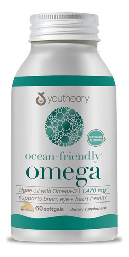 Youtheory Ocean-friendly Omega - Vegan Algae Omega 3 Softgel