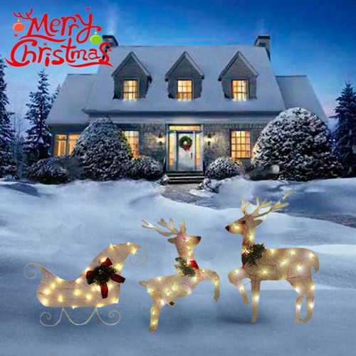6 Peças De Luzes De Jardim De Boneco De Neve De Natal Rena - Imagem 7