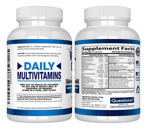 Suplemento Arazo Nutrition Vital One Multivitamínico Masculi - Imagem 3