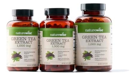 Cápsulas De Extrato De Chá Verde Naturewise 1000 Mg - 50% Eg - Imagem 7