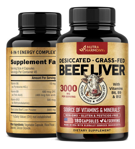 Cápsulas De Fígado Bovino 3000 Mg - Fígado Bovino Dessecado