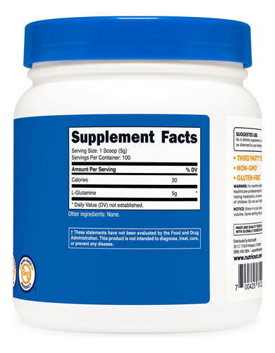 Suplemento Nutricost L-glutamina Em Pó 500g Sem Sabor - Imagem 6