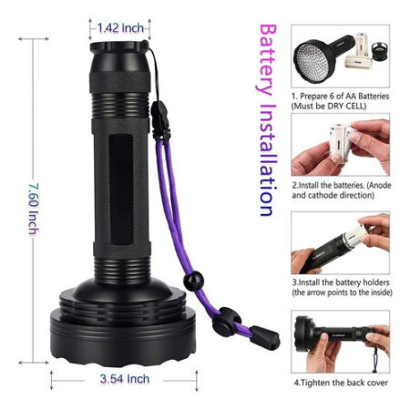 Lanterna Blacklight 128 Levou Lanternas Uv - Imagem 2