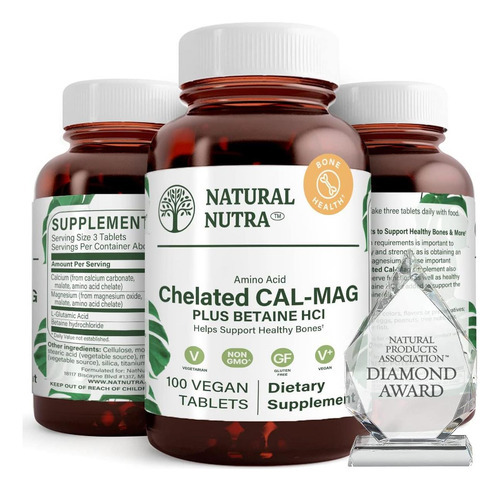 Suplemento Natural Nutra Chelated Cal Mag Mg Plus Betaine Hc