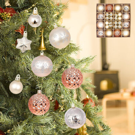44 Bolas Penduradas Coloridas Para Árvore De Natal, Suprimen - Imagem 14