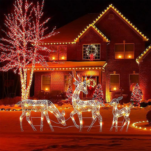 Kit 3 Enfeites De Natal De Renas Led Garden Blinker - Imagem 8