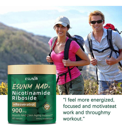Nicotinamida Ribosídeo 900mg, Nad+ Suplemento Resveratrol Su - Imagem 7