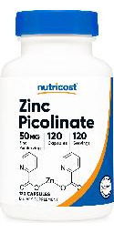 Suplemento Nutricost Picolinato De Zinco 50mg 120 Cápsulas - Imagem 2