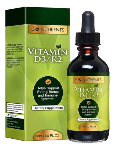 Suplemento Go Nutrients Vitamina D3 Líquida Com K2 30ml