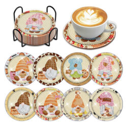 8 Peças De Porta-copos Gnome1 Diamond Painting