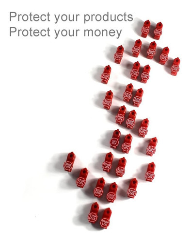 Peg Hook Lock Stop Lock 100 Peças De Plástico Vermelho Stop - Imagem 6