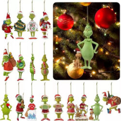 E Decoração Suspensa De Árvore De Natal Grinch 18 Peças