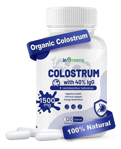 Ingreens Suplemento De Colostro Orgânico 120 Cápsulas, Super