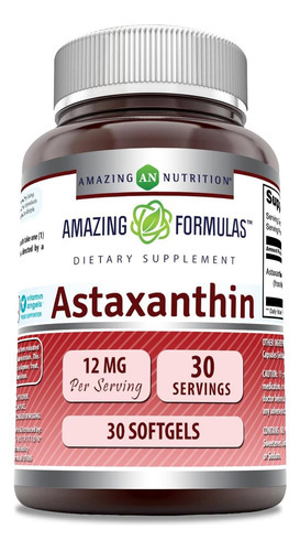 Fórmulas Incríveis Astaxantina 12mg Suplemento Softgels | Nã