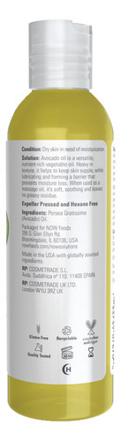 Óleo De Abacate Now Foods 118 Ml Puro Importado 4un - Imagem 3