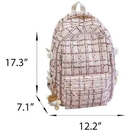 Novo Mochila De Veludo Cotelê E Morango 2024, Linda Mochila - Imagem 19