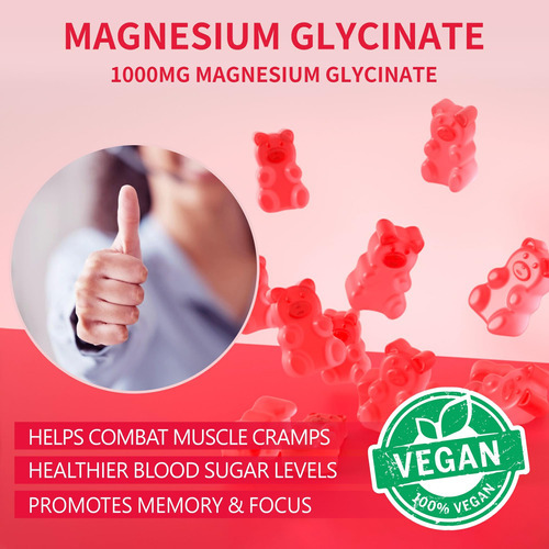 Bettervits 90 Ct Magnésio Glicinato Gomas 1000mg - Suplement - Imagem 6