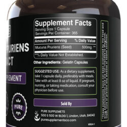 Ingredientes Originais Puros Mucuna Pruriens (365 Cápsulas)