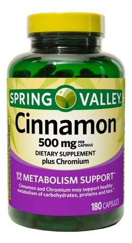Suporte Ao Metabolismo De Canela 500mg De Spring Valley