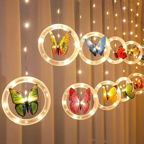 Luzes De Fadas De Luz Led Com Corda De Cortina De Borboleta - Imagem 7