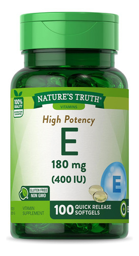 Vitamina E Nature S Truth 400ui 100 Cápsulas