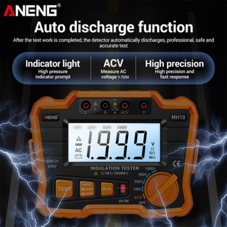 Testador De Resistência De Isolamento Digital Aneng Mh10 0.1 - Imagem 5