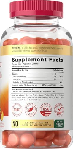 Gomas Carlyle Vitamina D3 | 5.000 Ui | 90 Contagem | Goma Co - Imagem 2