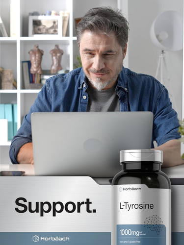 Suplemento Horbaach L-tirosina | 1000mg | 250 Cápsulas | Fór - Imagem 6