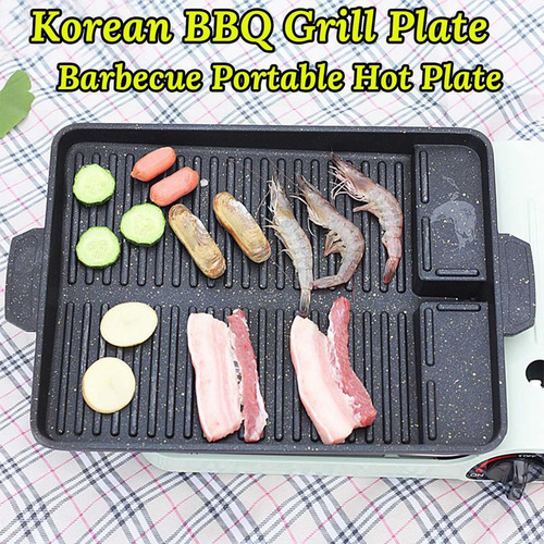 Panela De Churrasco Portátil Coreana, Placa Antiaderente P - Imagem 2