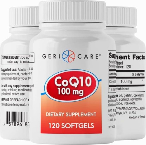 Suplemento Gericare Coq10, Cápsulas Softgel De Coenzima Coq