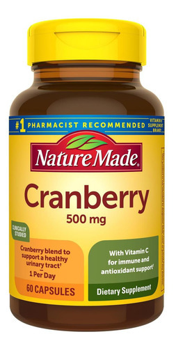 Suplemento De Cranberry Nature Made 500 Mg Com Vitamina C Pa