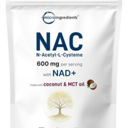 Nac 600mg Com Nad+, 300 Softgels De Óleo De Coco Mct | N Ace