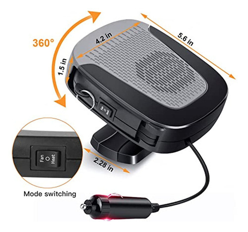 Aquecedor De Ar Para Carro Ventilador Portátil 12v Mini - Imagem 8