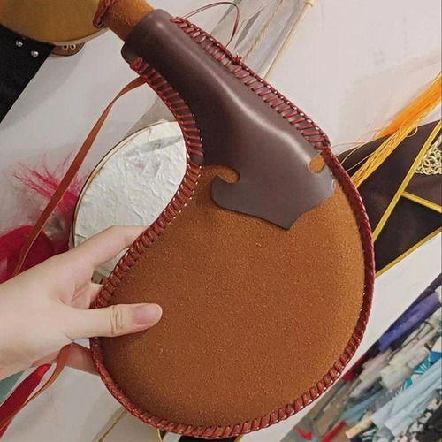 Bota Saco Garrafa Bolsa Compacto Leve Odres De 45cm Marrom - Imagem 8