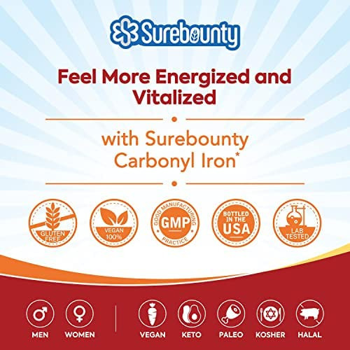 Ferro Carbonílico Surebounty, Com Vitamina C Natural, Suave - Imagem 7
