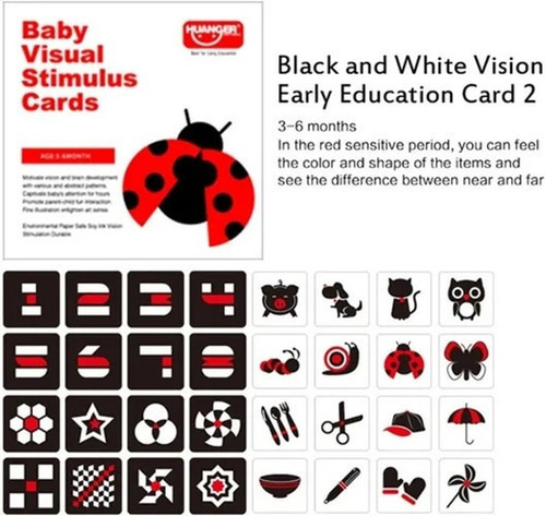 Brinquedo De Cartão De Estimulação Visual Montessori Para Ed - Imagem 5