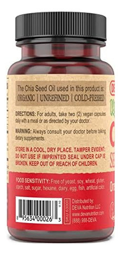 Deva Vegan Vitamins Óleo De Semente De Chia, Embalado Com Ôm - Imagem 4