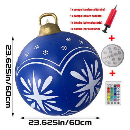 Enfeites De Bola Decorados De Natal Infláveis De Pvc Grandes - Imagem 14