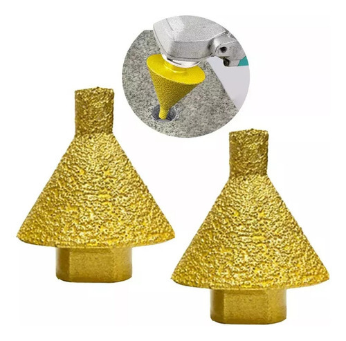2x Broca De Chanfro De Diamante Brasada A Vácuo Broca De Cha