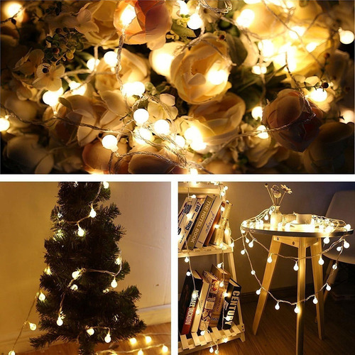 Para Cordão Bolinhas 10m 100 Bolas Branco Quente Leds 8 - Imagem 6